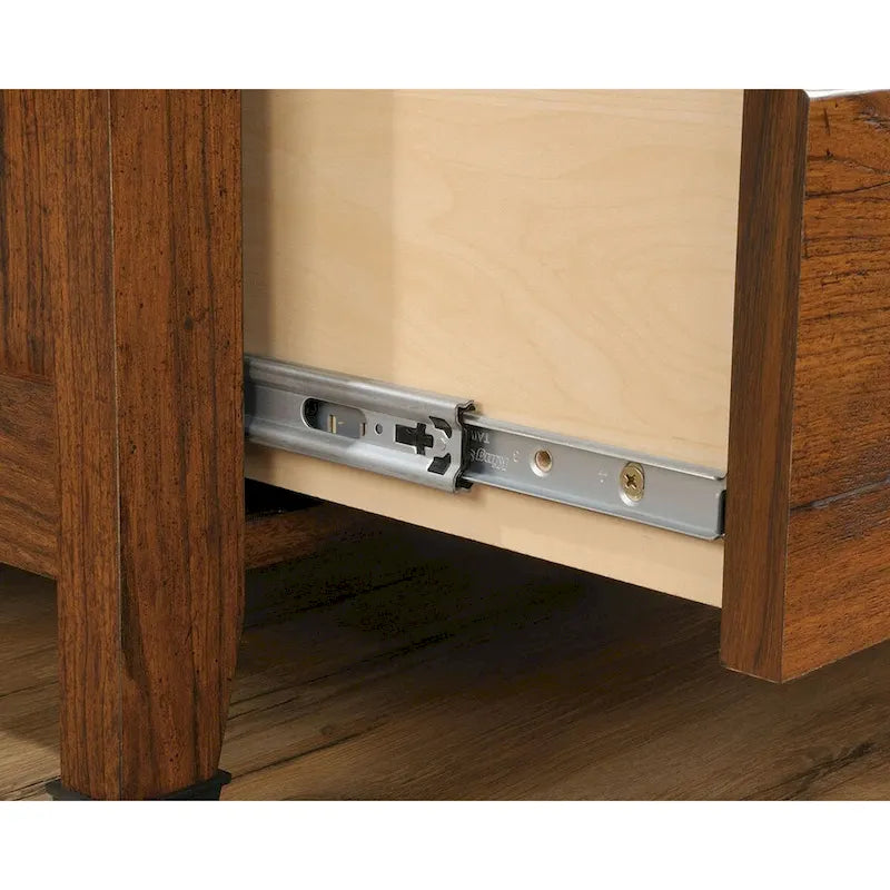 2-Schubladen-Aktenschrank – Washington Cherry mit schmiedeeisernen Beschlägen