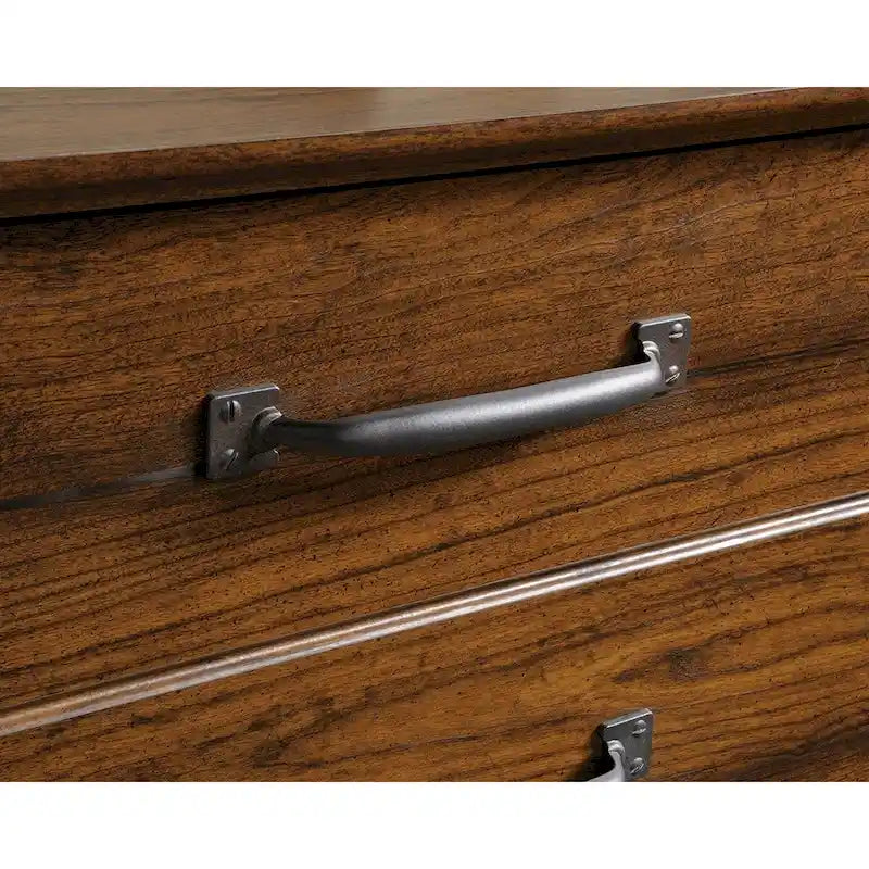2-Schubladen-Aktenschrank – Washington Cherry mit schmiedeeisernen Beschlägen
