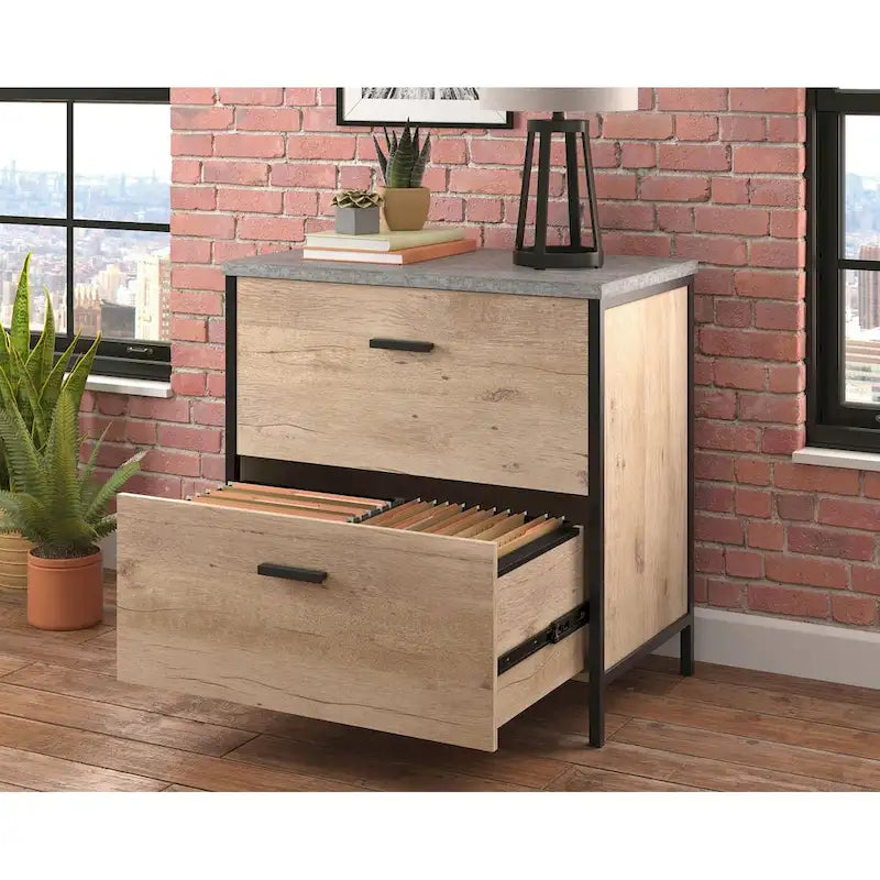 2-Schubladen-Aktenschrank – Prime Oak mit Akzenten in Schiefergrau