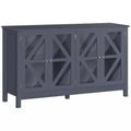 Sideboard, Buffetschrank mit Türen aus gehärtetem Glas und verstellbarem Ablagefach, Anrichte, Grau
