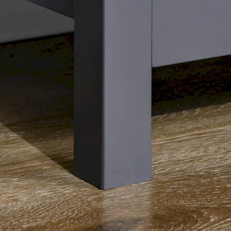 Sideboard, Buffetschrank mit Türen aus gehärtetem Glas und verstellbarem Ablagefach, Anrichte, Grau