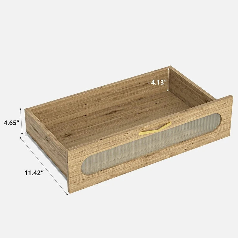 Akzent Küchenbuffet und Hochschrank Holz-Aufbewahrungsschrank mit Glasakzent-Schublade und Mikrowellenfach