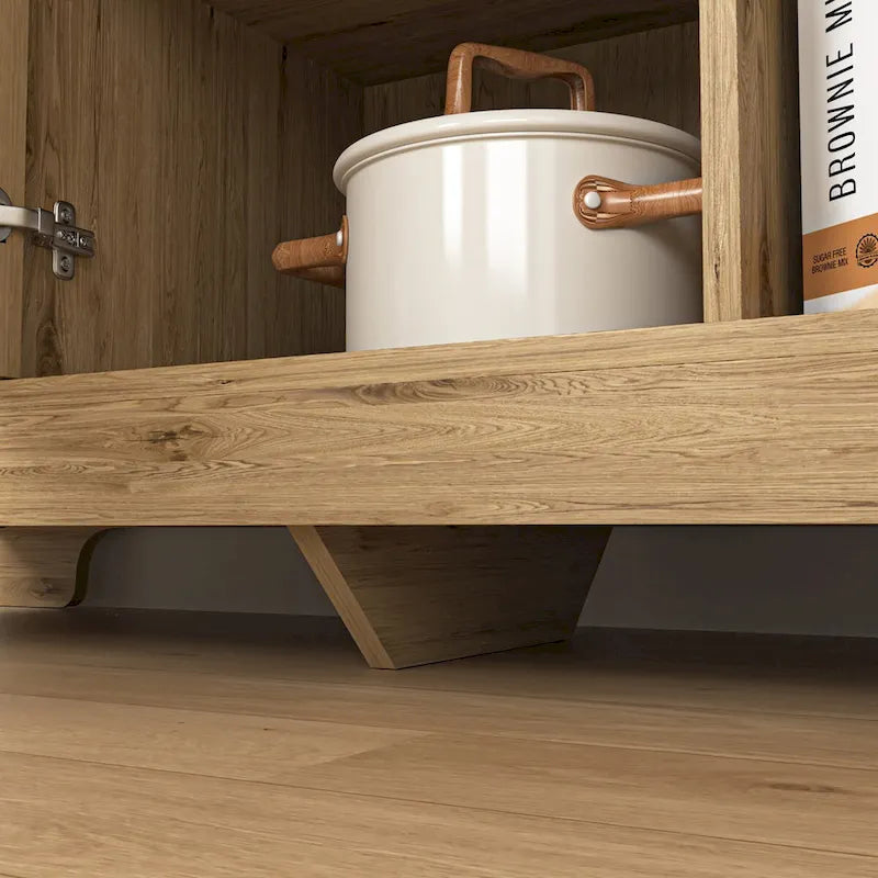 3-türiger Aufbewahrungsschrank mit geflochtenem Holzdesign