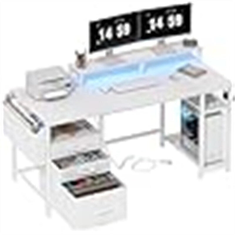 Weißer Computertisch – 18,8T x 18,8B x 33,4H