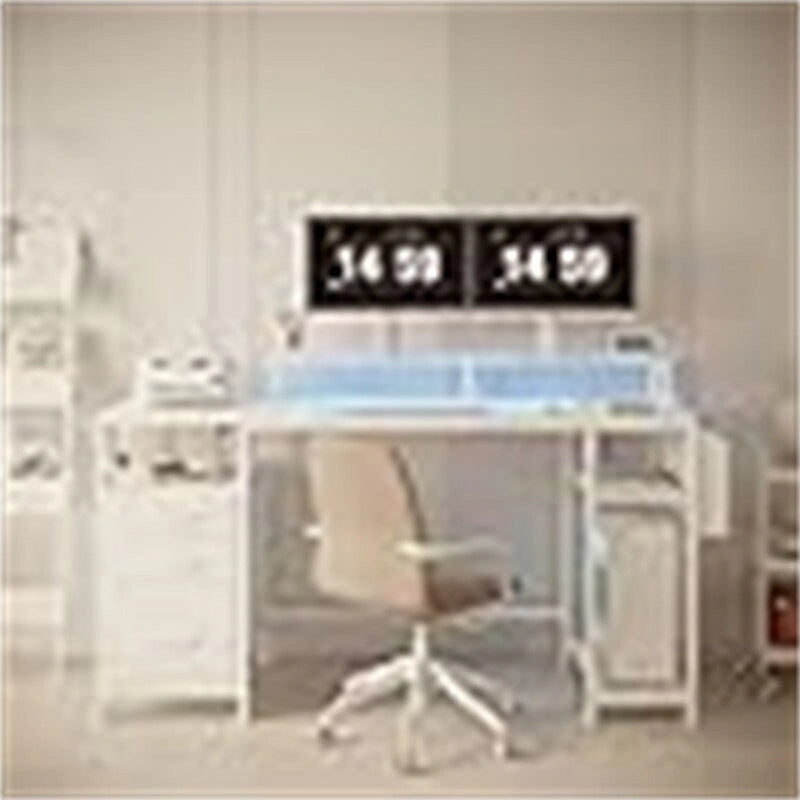 Weißer Computertisch – 18,8T x 18,8B x 33,4H