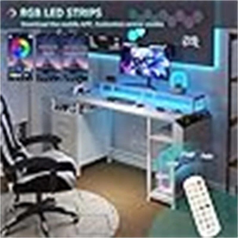 Weißer Computertisch – 18,8T x 18,8B x 33,4H