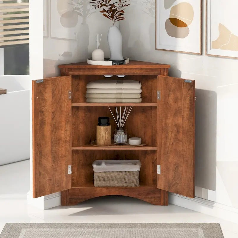 Badezimmerschrank mit verstellbaren Einlegeböden, freistehend – 43,7L x 43,7B x 80H cm