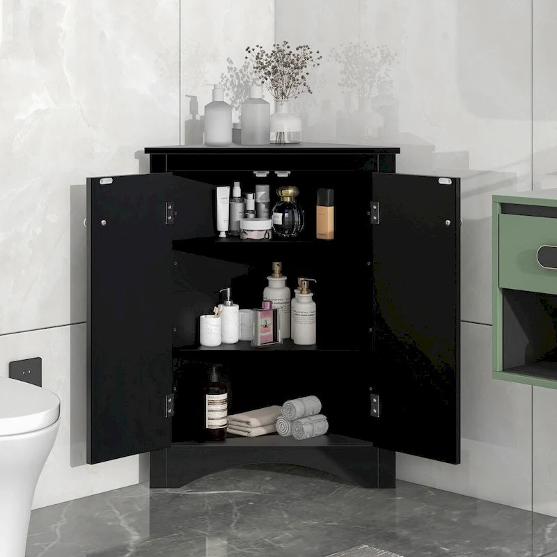 Badezimmerschrank mit verstellbaren Einlegeböden, freistehend – 43,7L x 43,7B x 80H cm