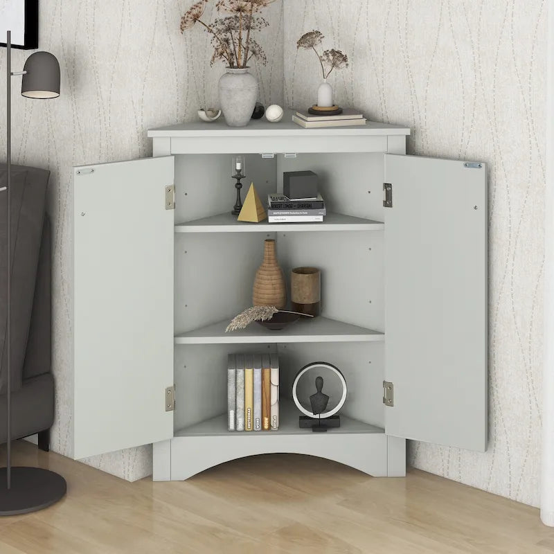 Badezimmerschrank mit verstellbaren Einlegeböden, freistehend – 43,7L x 43,7B x 80H cm