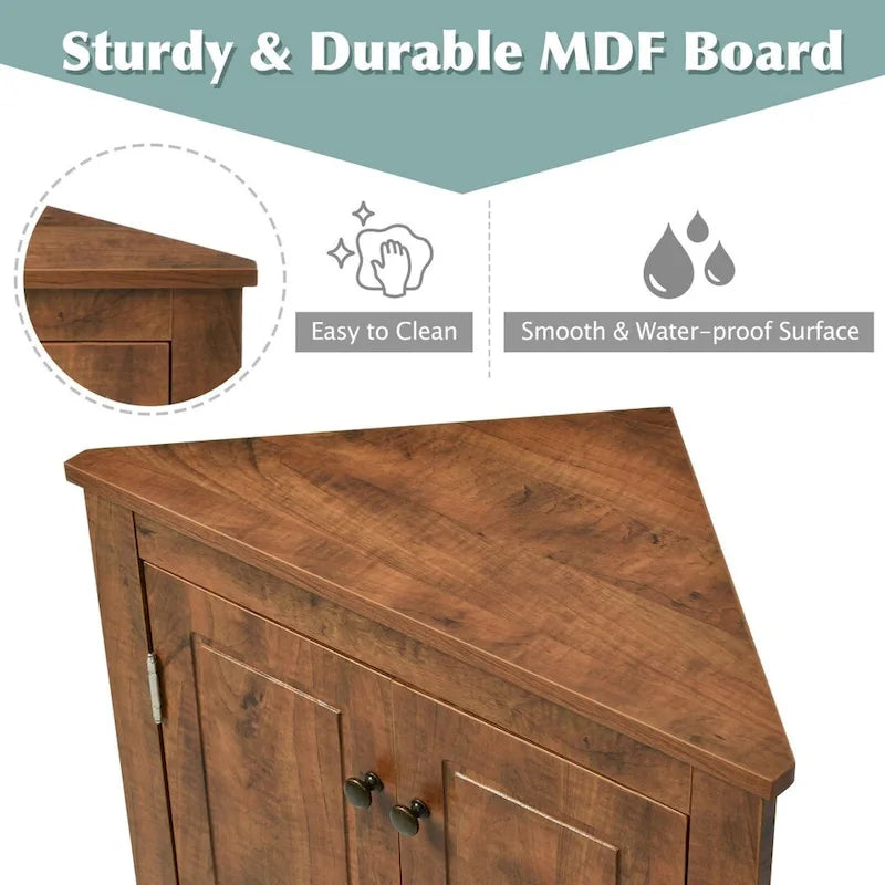 Badezimmerschrank mit verstellbaren Einlegeböden, freistehend – 43,7L x 43,7B x 80H cm