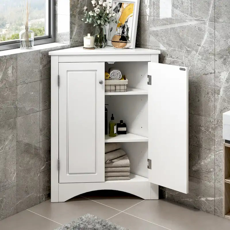 Badezimmerschrank mit verstellbaren Einlegeböden, freistehend – 43,7L x 43,7B x 80H cm