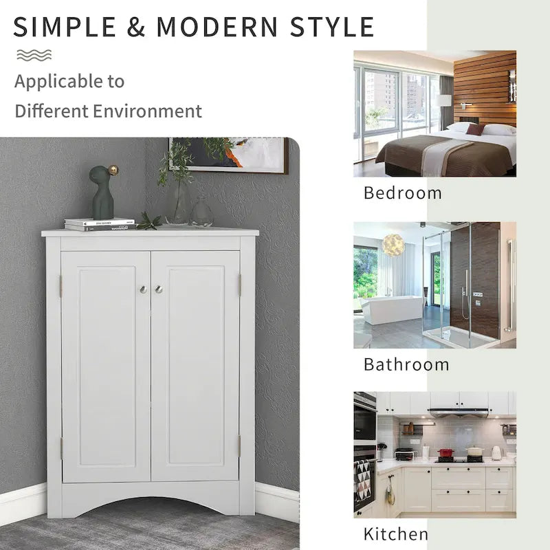 Badezimmerschrank mit verstellbaren Einlegeböden, freistehend – 43,7L x 43,7B x 80H cm
