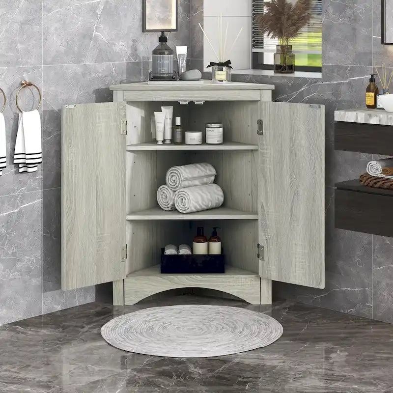 Badezimmerschrank mit verstellbaren Einlegeböden, freistehend – 43,7L x 43,7B x 80H cm