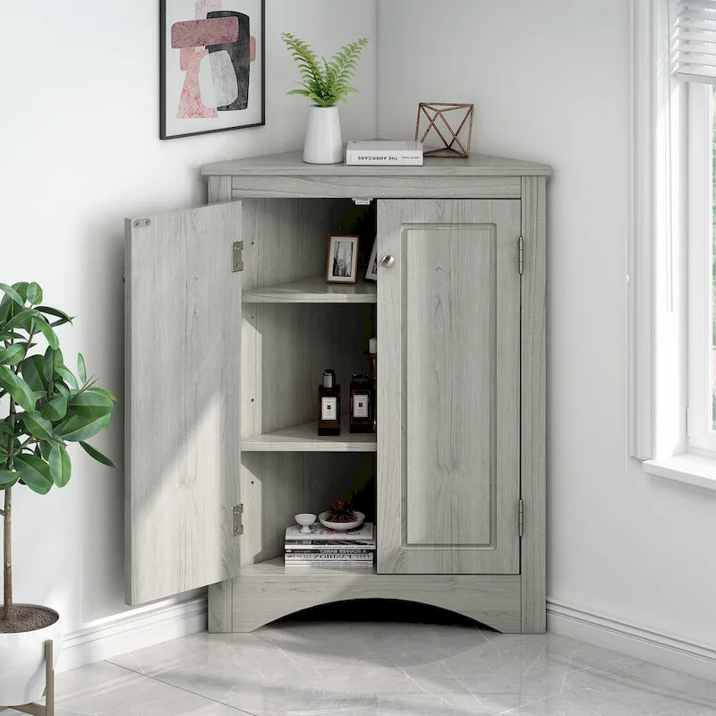 Badezimmerschrank mit verstellbaren Einlegeböden, freistehend – 43,7L x 43,7B x 80H cm