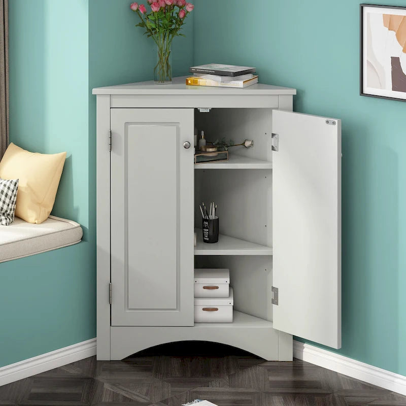 Badezimmerschrank mit verstellbaren Einlegeböden, freistehend – 43,7L x 43,7B x 80H cm