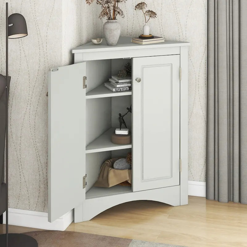 Badezimmerschrank mit verstellbaren Einlegeböden, freistehend – 43,7L x 43,7B x 80H cm