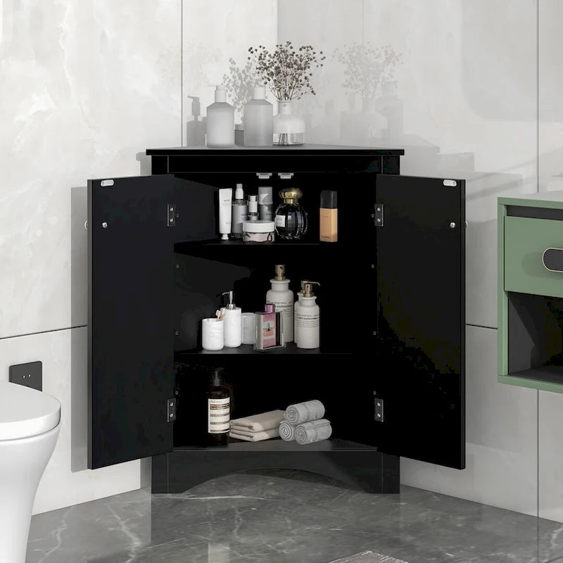 Badezimmerschrank mit verstellbaren Einlegeböden, freistehend – 43,7L x 43,7B x 80H cm