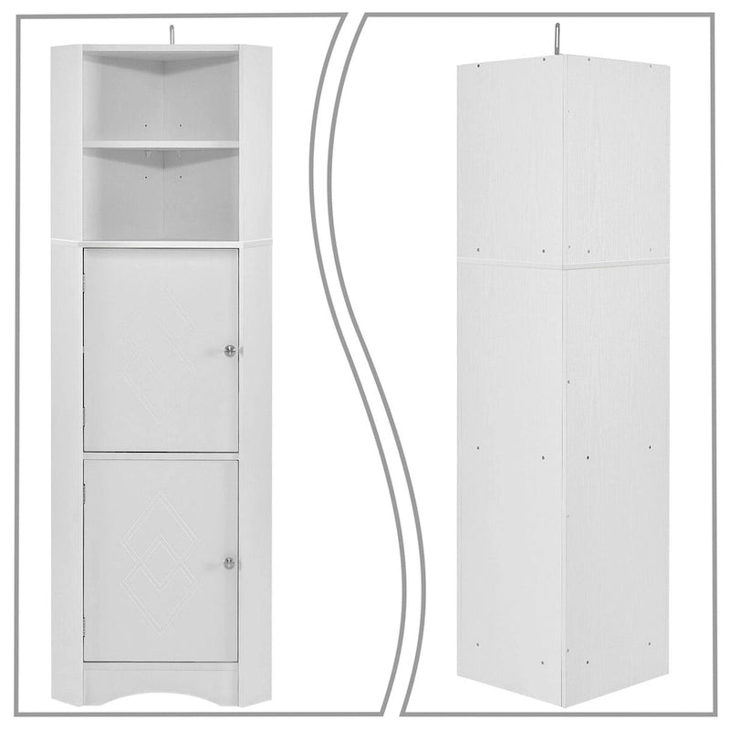 Moderner Bad Hochschrank aus Holz mit Metallelementen