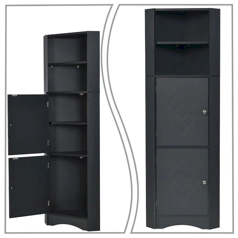Moderner Bad Hochschrank aus Holz mit Metallelementen