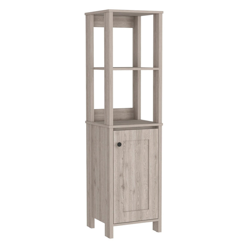 Badezimmer-Bodenschrank,Badezimmer-Aufbewahrungsschrank,Zwei Innenablagen,Zwei offene Ablagen,Einzeltür