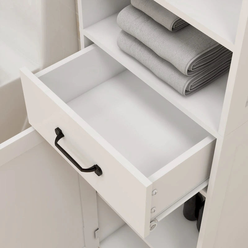 Doppeltüriger, schmaler, hoher, schlanker Standbodenschrank