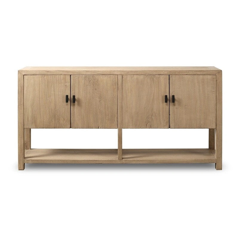 Approx.67 Inches Long Four Doors Sideboard with Shelf Weathered Natural